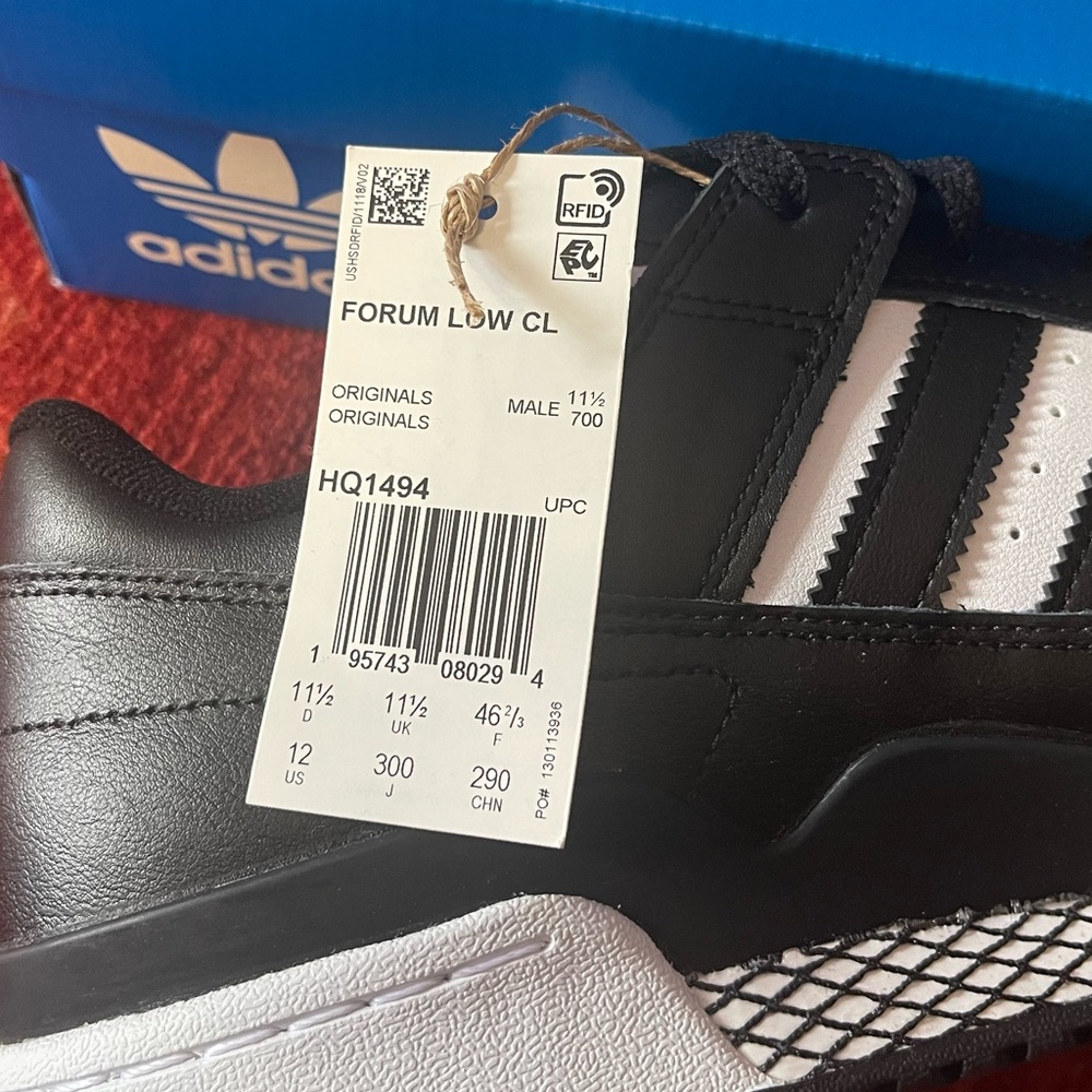 Adidas Men’s Forum Low CL “Core Black/White” Leather Shoes - Picture 14 of 14